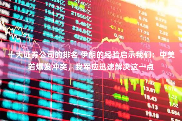 十大证券公司的排名 伊朗的经验启示我们：中美若爆发冲突，我军应迅速解决这一点